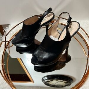 Prada leather slingback sandals